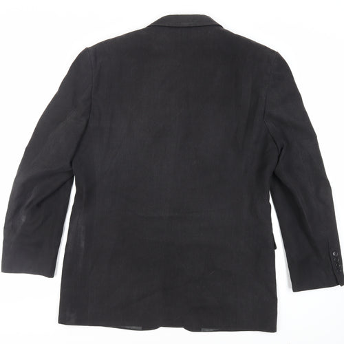 Marks and Spencer Mens Black Polyester Jacket Blazer Size 40 Regular