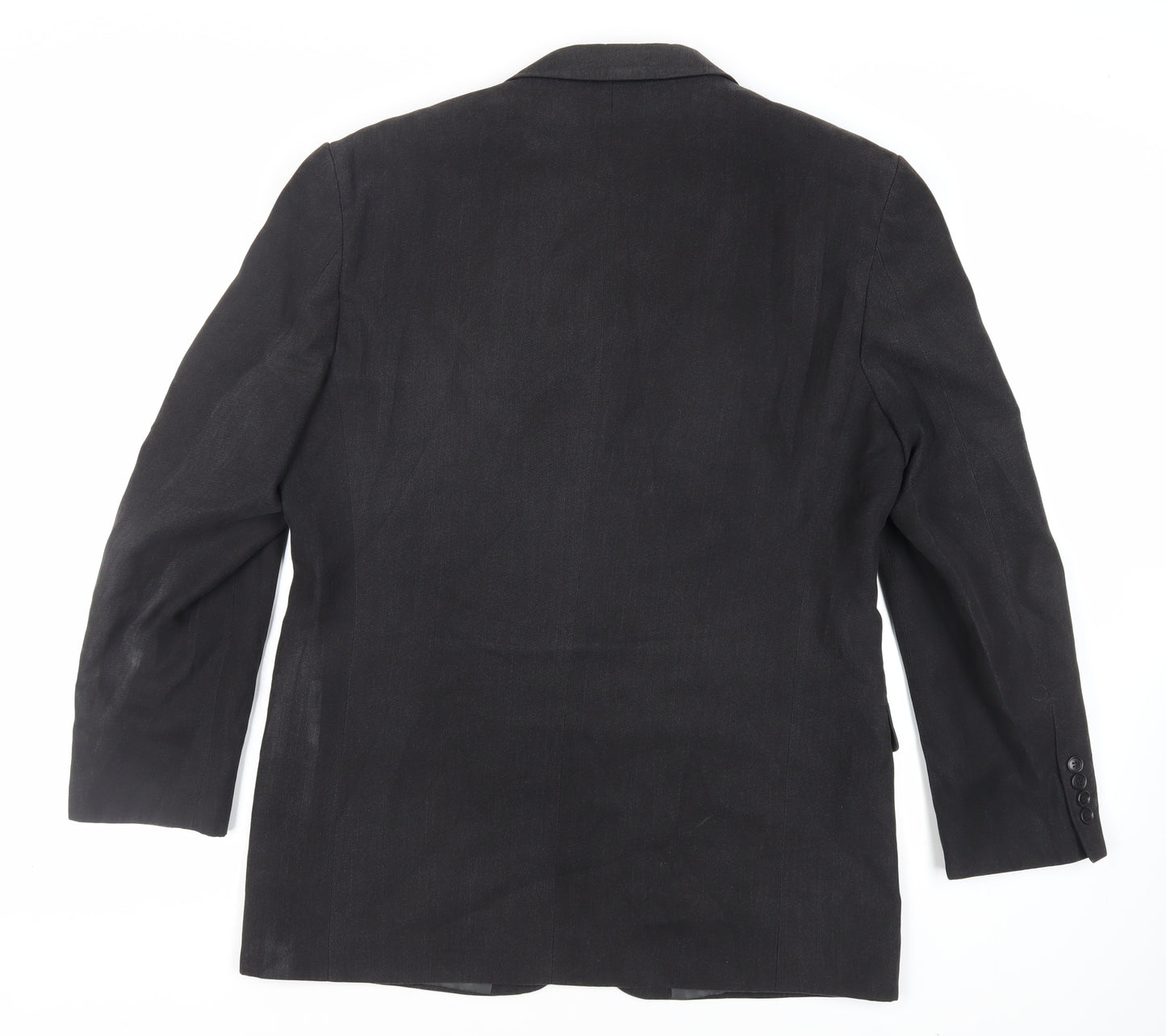 Marks and Spencer Mens Black Polyester Jacket Blazer Size 40 Regular