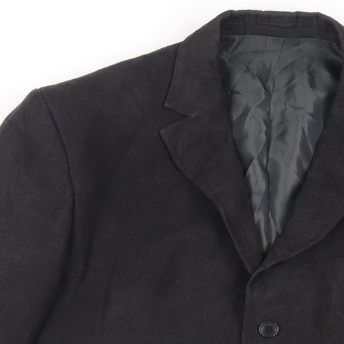 Marks and Spencer Mens Black Polyester Jacket Blazer Size 40 Regular