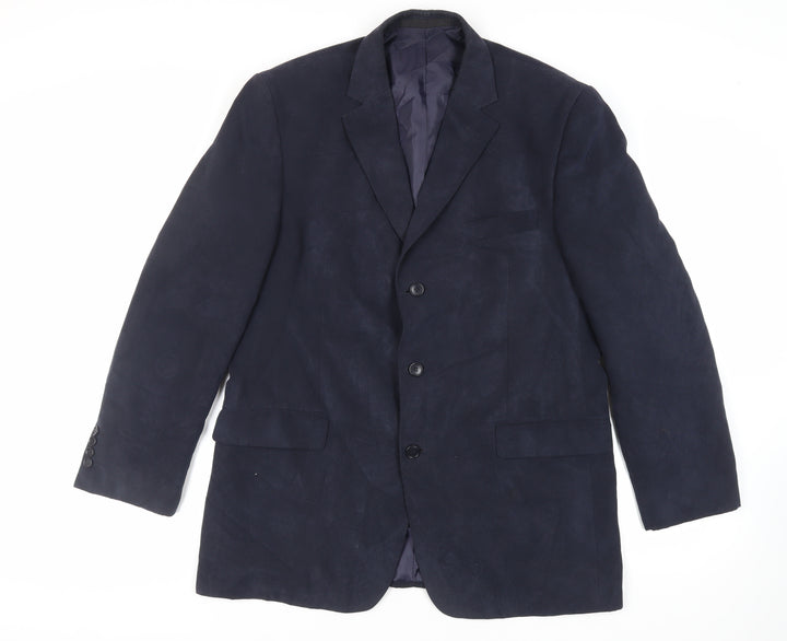 Marks and Spencer Mens Blue Polyester Jacket Blazer Size 42 Regular