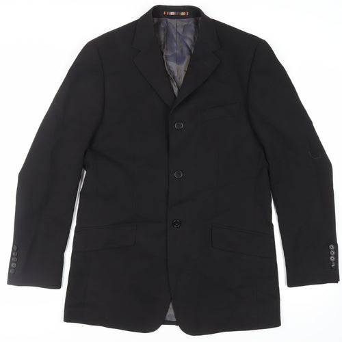 River Island Mens Black Polyester Jacket Suit Jacket Size 40 Regular