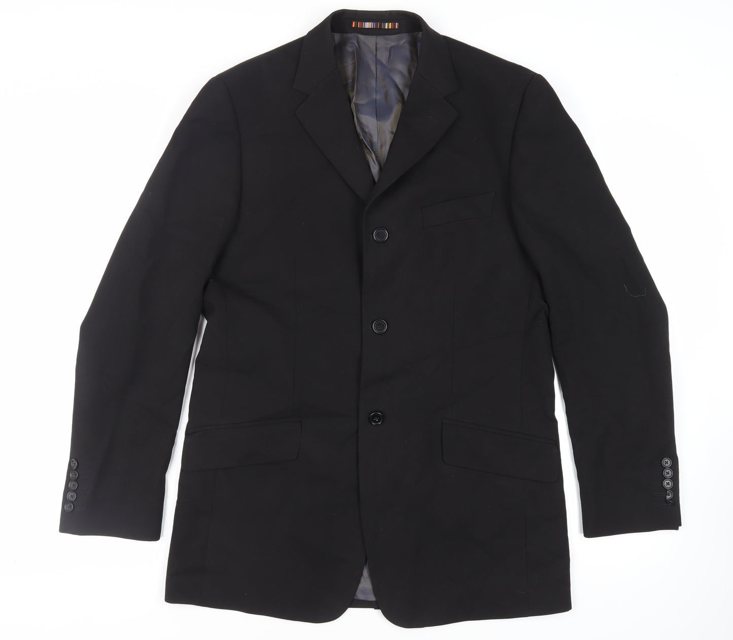River Island Mens Black Polyester Jacket Suit Jacket Size 40 Regular