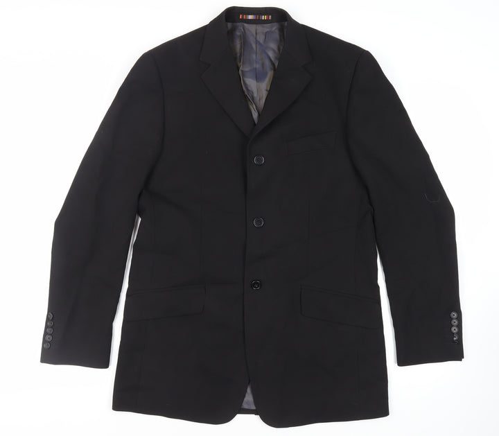 River Island Mens Black Polyester Jacket Suit Jacket Size 40 Regular