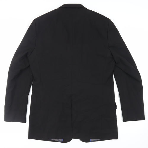 River Island Mens Black Polyester Jacket Suit Jacket Size 40 Regular