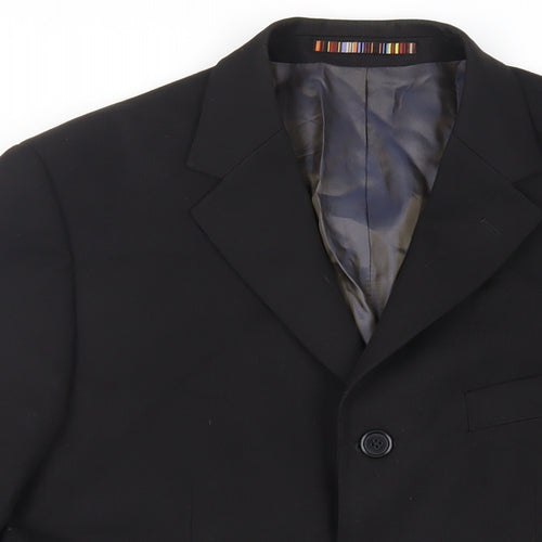 River Island Mens Black Polyester Jacket Suit Jacket Size 40 Regular