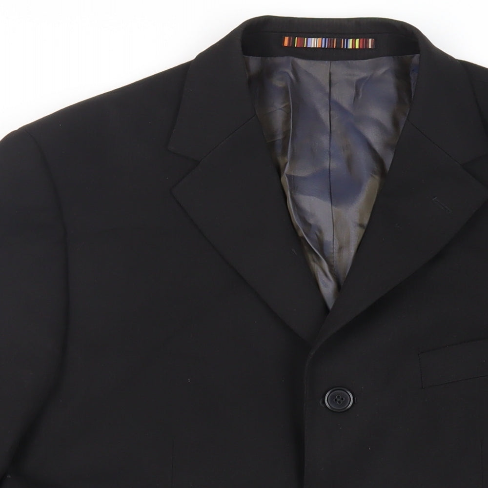 River Island Mens Black Polyester Jacket Suit Jacket Size 40 Regular