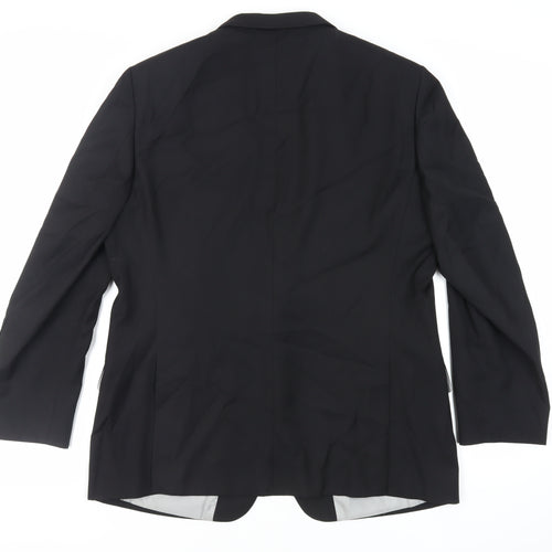 Topman Mens Black Polyester Jacket Suit Jacket Size 44 Regular