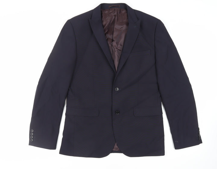NEXT Mens Blue Polyester Jacket Suit Jacket Size 40 Regular