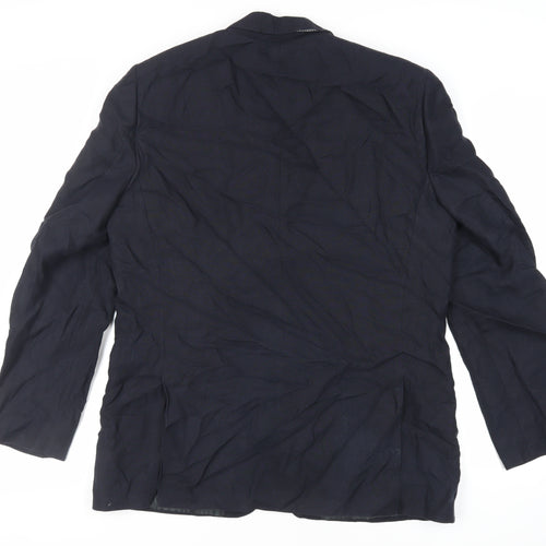 Fellini Mens Blue Linen Jacket Blazer Size 44 Regular