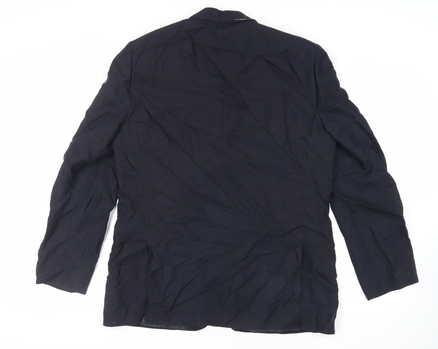 Fellini Mens Blue Linen Jacket Blazer Size 44 Regular