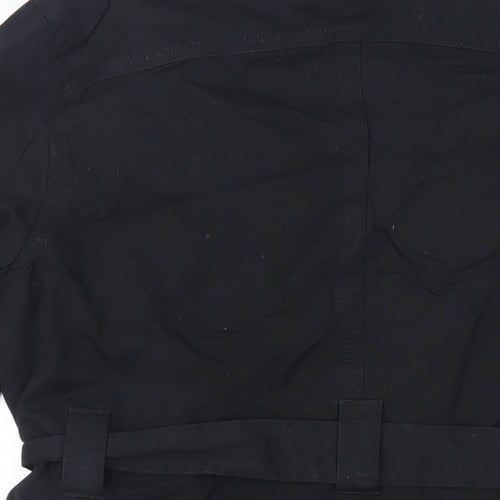 Luke Mens Black Pea Coat Coat Size S Button - Belted