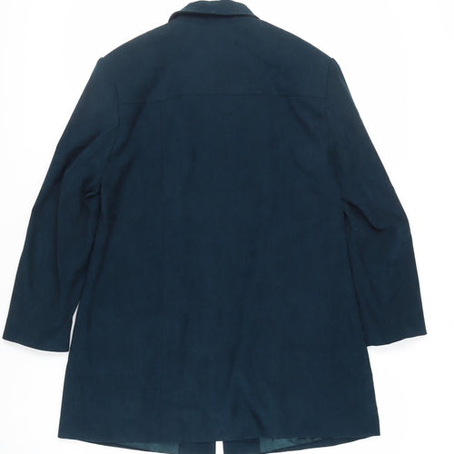 Ann Harvey Womens Green Overcoat Coat Size 16 Zip - Zipped Pockets