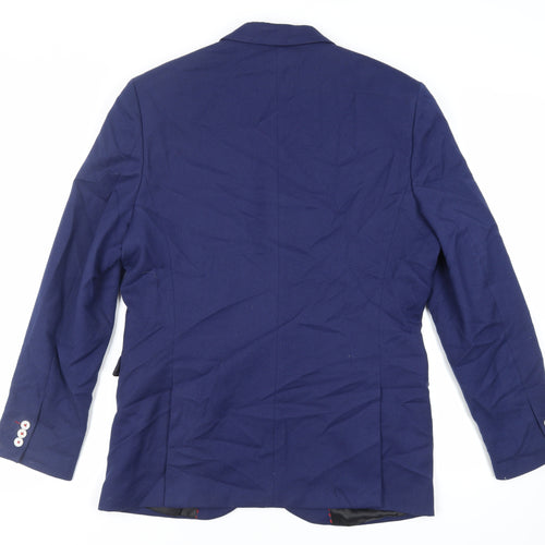 H&M Mens Blue Polyester Jacket Blazer Size 44 Regular