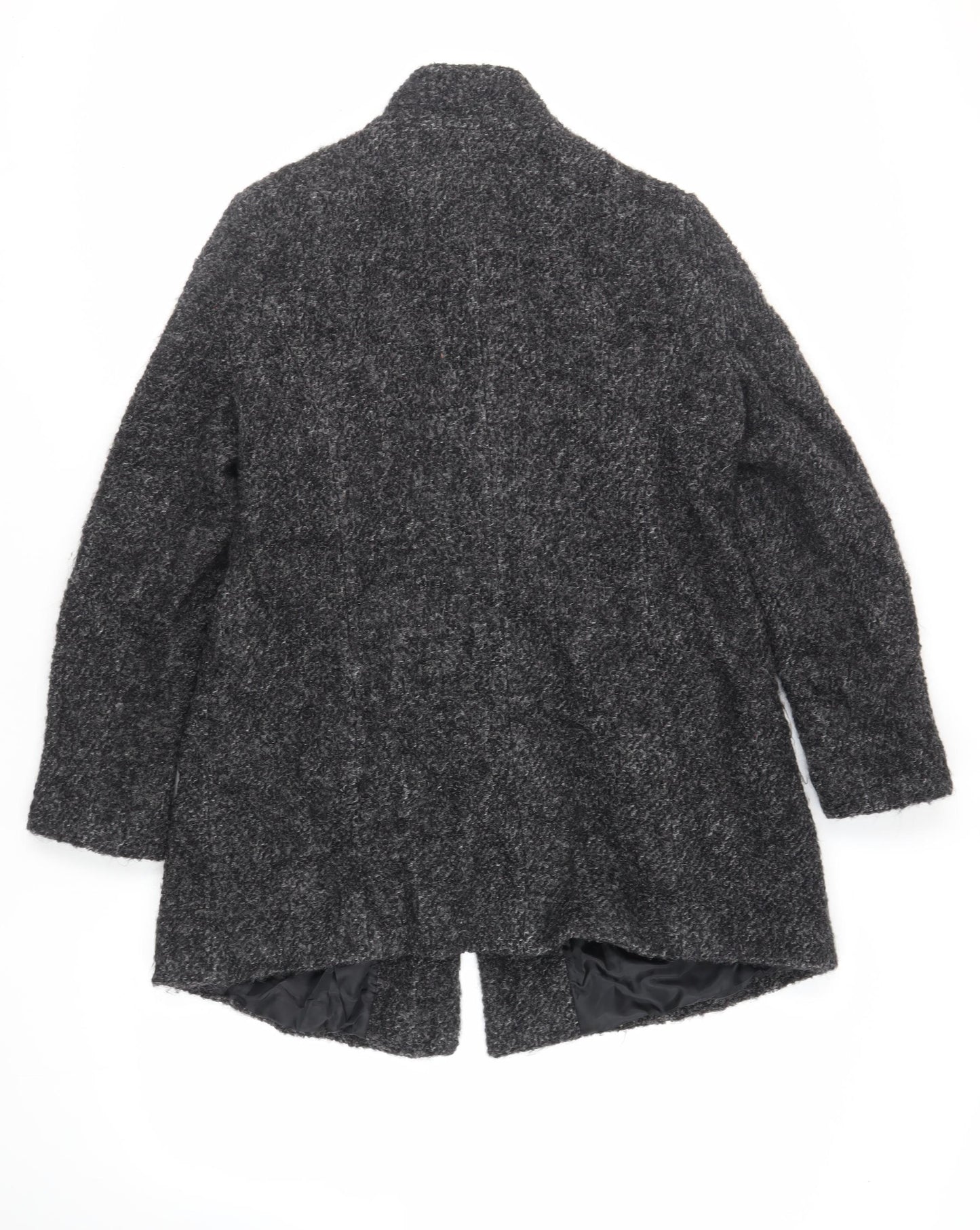 Debenhams Womens Grey Overcoat Coat Size 16 Button