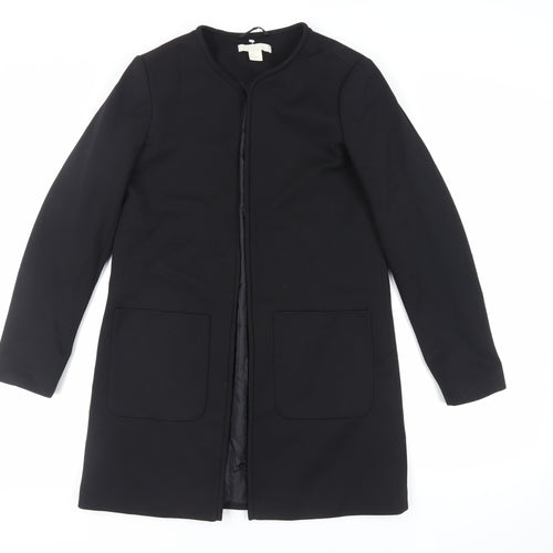 H&M Womens Black Overcoat Coat Size 10 - Open