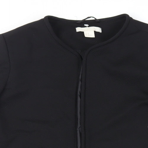 H&M Womens Black Overcoat Coat Size 10 - Open