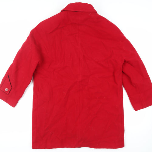 Astraka Womens Red Overcoat Coat Size 10 Button - Vintage