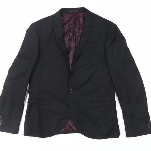 NEXT Mens Black Polyester Jacket Suit Jacket Size 40 Regular