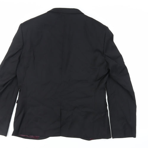 NEXT Mens Black Polyester Jacket Suit Jacket Size 40 Regular