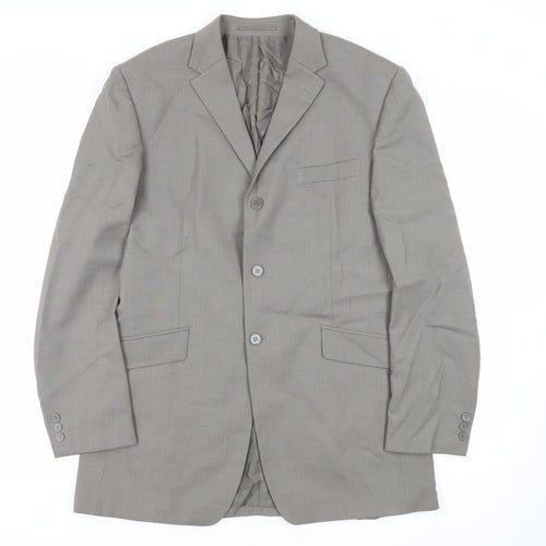 Burton Mens Grey Wool Jacket Suit Jacket Size 40 Regular