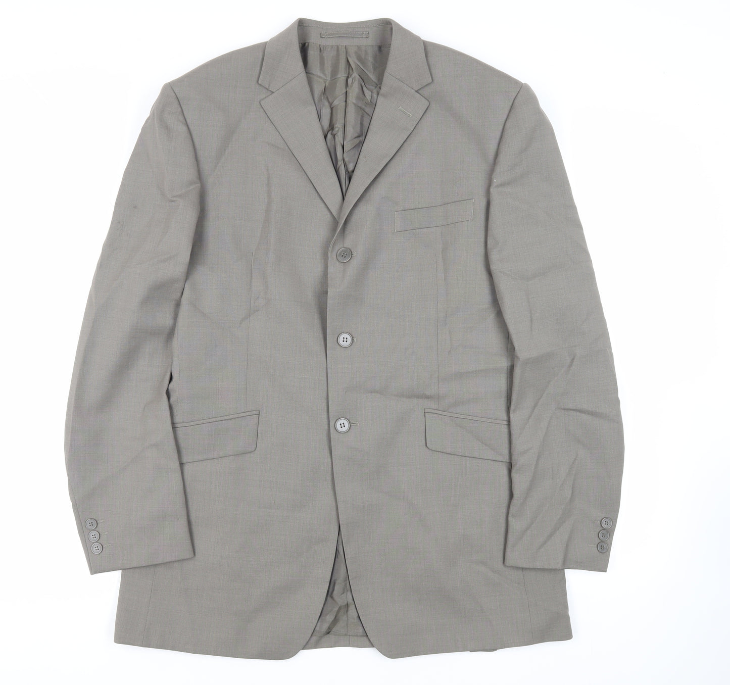 Burton Mens Grey Wool Jacket Suit Jacket Size 40 Regular