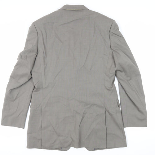 Burton Mens Grey Wool Jacket Suit Jacket Size 40 Regular