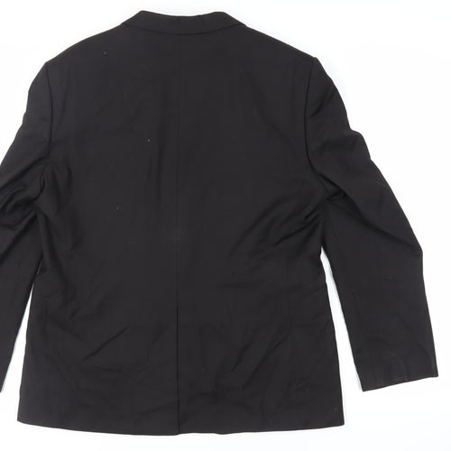 Enrico Masarotti Mens Black Wool Jacket Suit Jacket Size 46 Regular