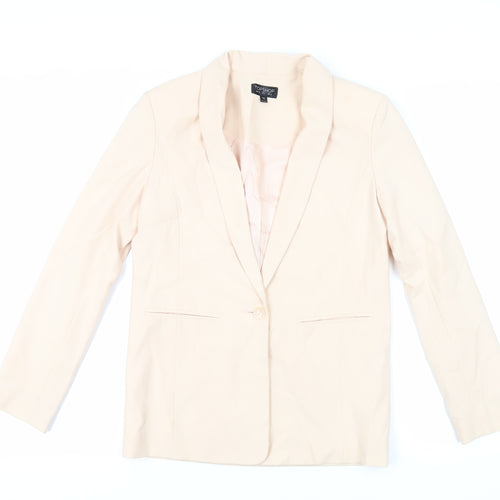 Topshop Womens Pink Jacket Blazer Size 6 Button