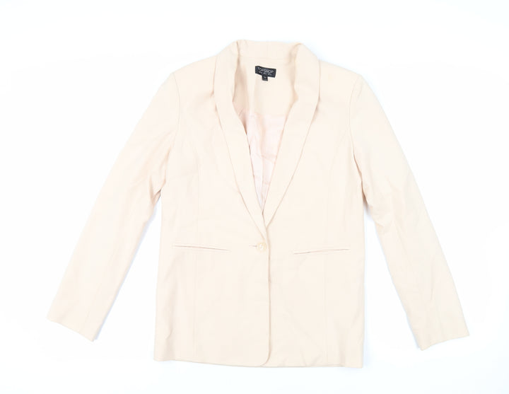 Topshop Womens Pink Jacket Blazer Size 6 Button