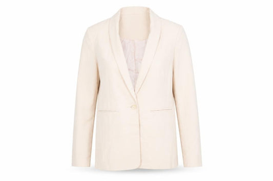 Front view of Topshop women’s pink jacket blazer, size UK 6, button