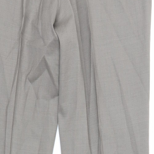 Burton Mens Grey Wool Dress Pants Trousers Size 34 in L31 in Regular Zip