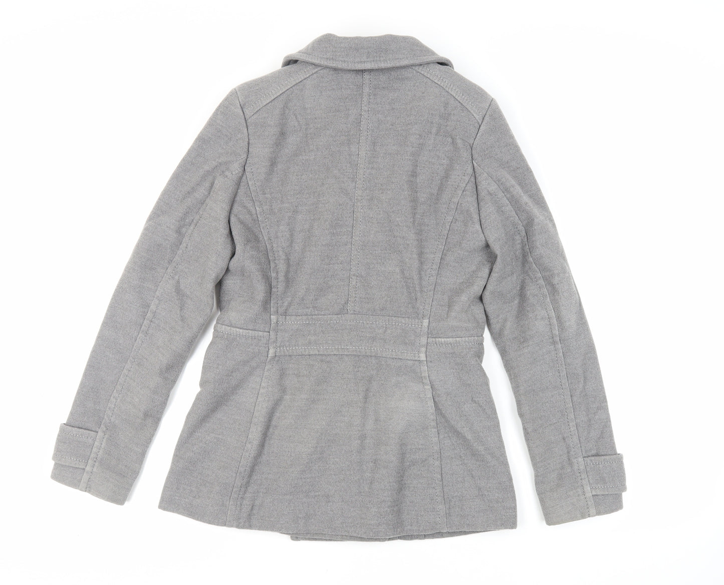 H&M Womens Grey Pea Coat Coat Size 8 Button