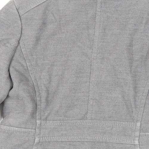 H&M Womens Grey Pea Coat Coat Size 8 Button