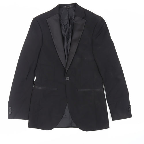 Marks and Spencer Mens Black Polyester Tuxedo Suit Jacket Size 34 Regular