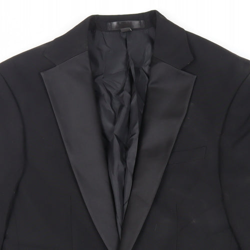 Marks and Spencer Mens Black Polyester Tuxedo Suit Jacket Size 34 Regular