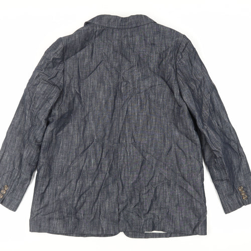 Marks and Spencer Womens Blue Jacket Blazer Size 16 Button