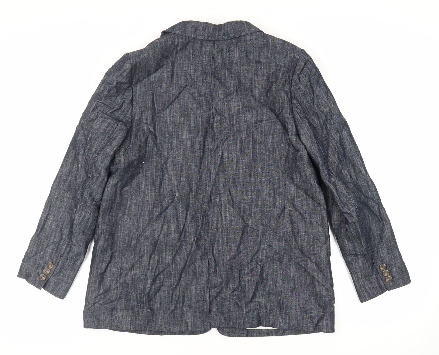 Marks and Spencer Womens Blue Jacket Blazer Size 16 Button