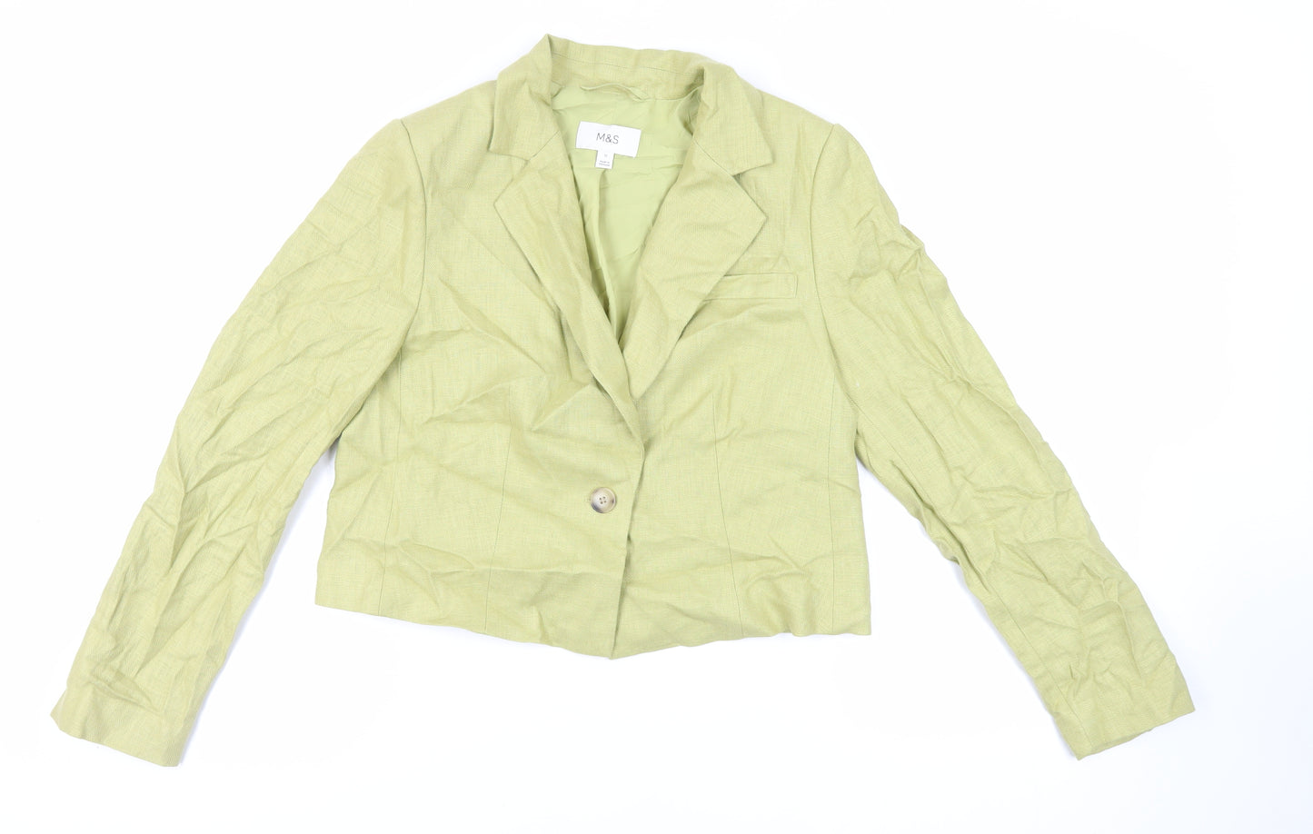 Marks and Spencer Womens Green Jacket Blazer Size 12 Button