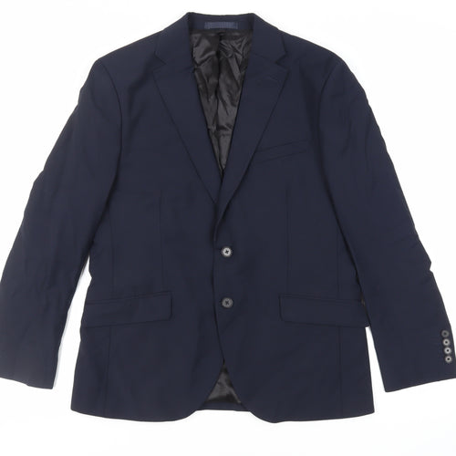 Marks and Spencer Mens Blue Wool Jacket Suit Jacket Size 40 Regular