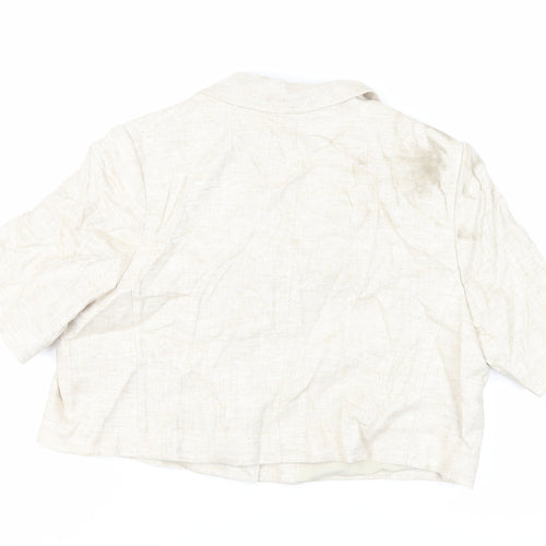 Marks and Spencer Womens Beige Jacket Blazer Size 16 Button