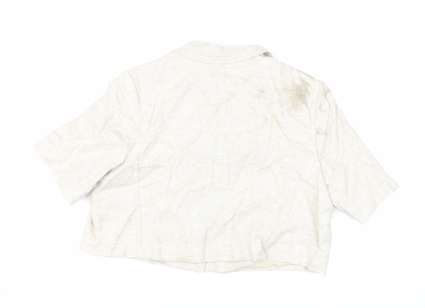 Marks and Spencer Womens Beige Jacket Blazer Size 16 Button