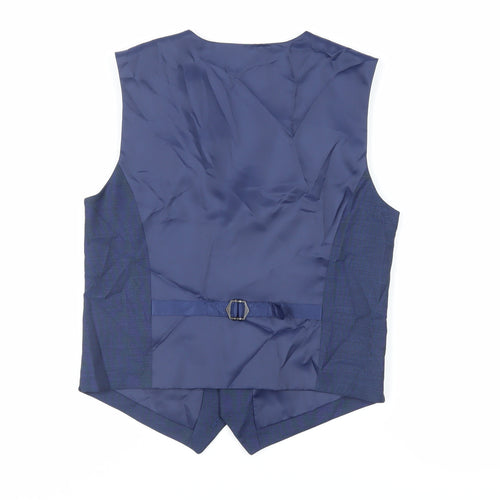 Marks and Spencer Boys Blue Jacket Waistcoat Size 12-13 Years Button