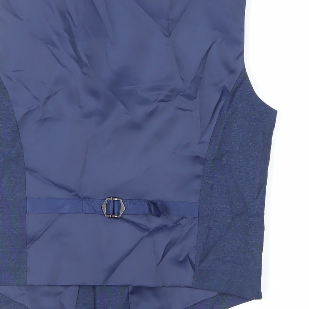 Marks and Spencer Boys Blue Jacket Waistcoat Size 12-13 Years Button