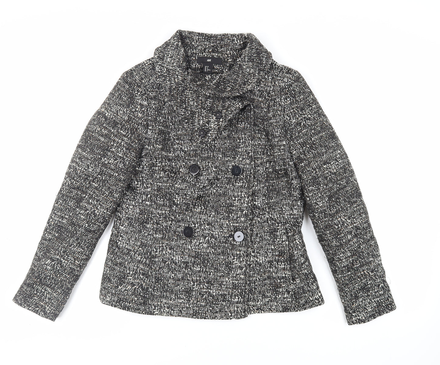H&M Womens Grey Jacket Blazer Size 10 Button