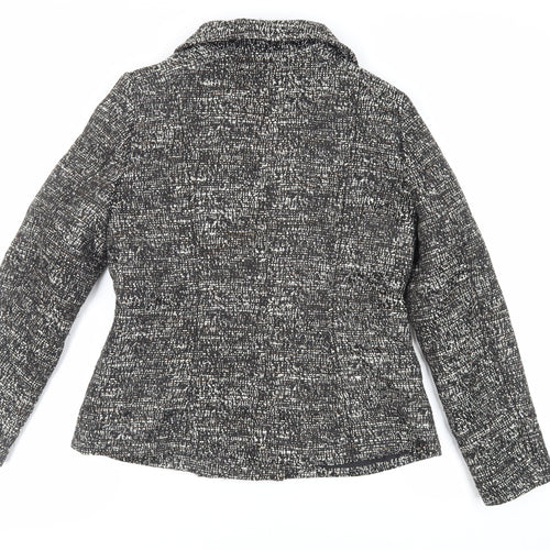 H&M Womens Grey Jacket Blazer Size 10 Button