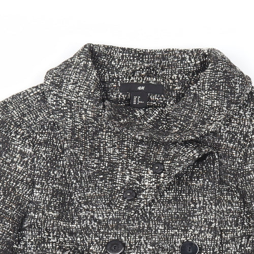 H&M Womens Grey Jacket Blazer Size 10 Button