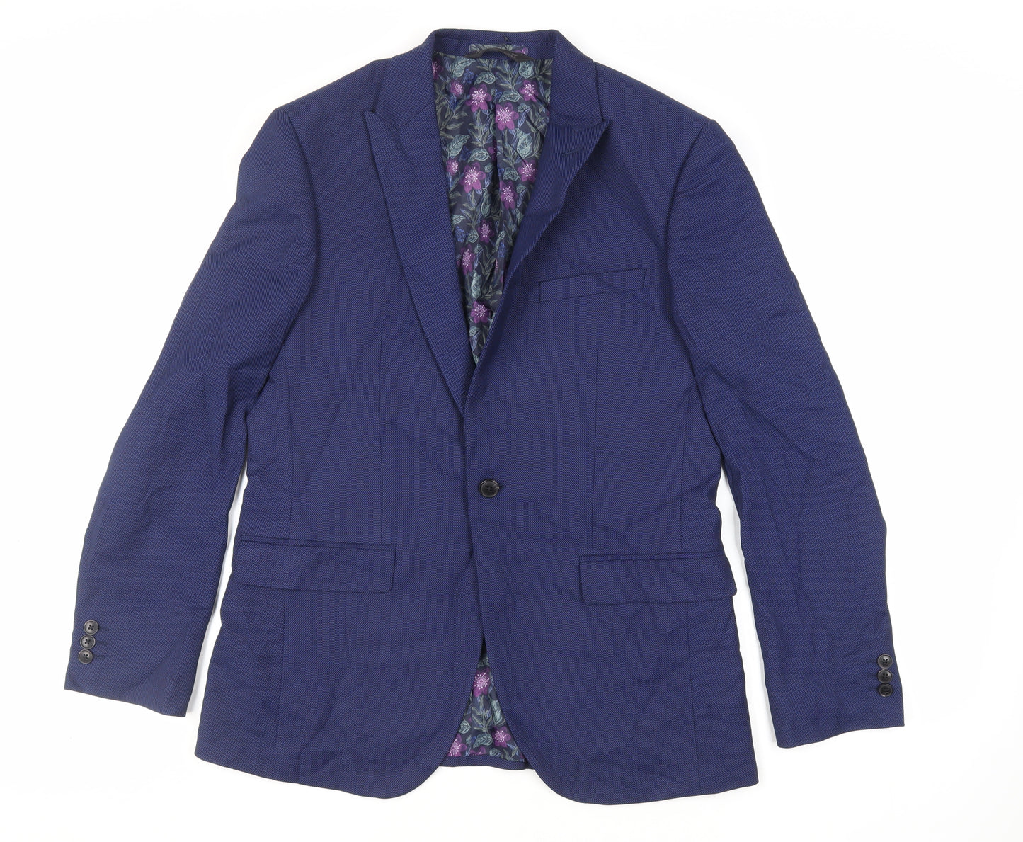 Marks and Spencer Mens Blue Polyester Jacket Suit Jacket Size 40 Regular