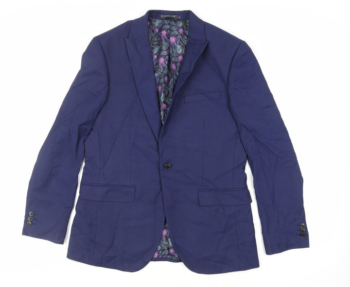 Marks and Spencer Mens Blue Polyester Jacket Suit Jacket Size 40 Regular