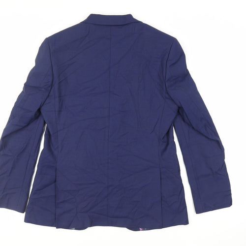 Marks and Spencer Mens Blue Polyester Jacket Suit Jacket Size 40 Regular