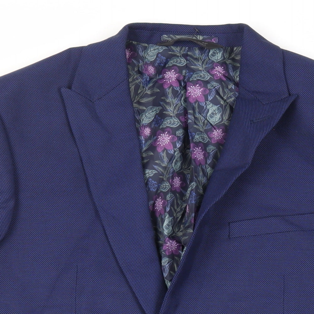 Marks and Spencer Mens Blue Polyester Jacket Suit Jacket Size 40 Regular